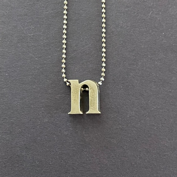 Alex Woo Sterling Silver Little Letter ‘N’ charm and 16”sterling silver … - Picture 4 of 5
